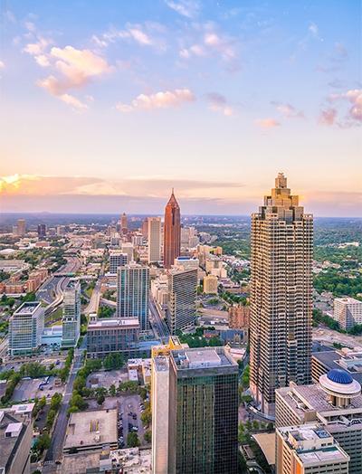 View from high rise of downtown Atlanta, GA