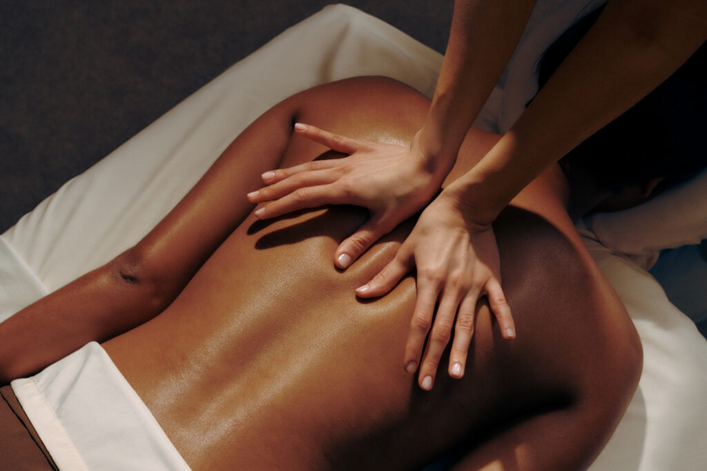 woman on a massage table
