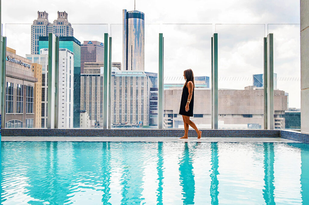 rooftop-pool-atlanta-woman