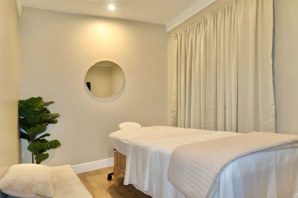 Massage treatment room at Serenity Bloom Spa in Encino