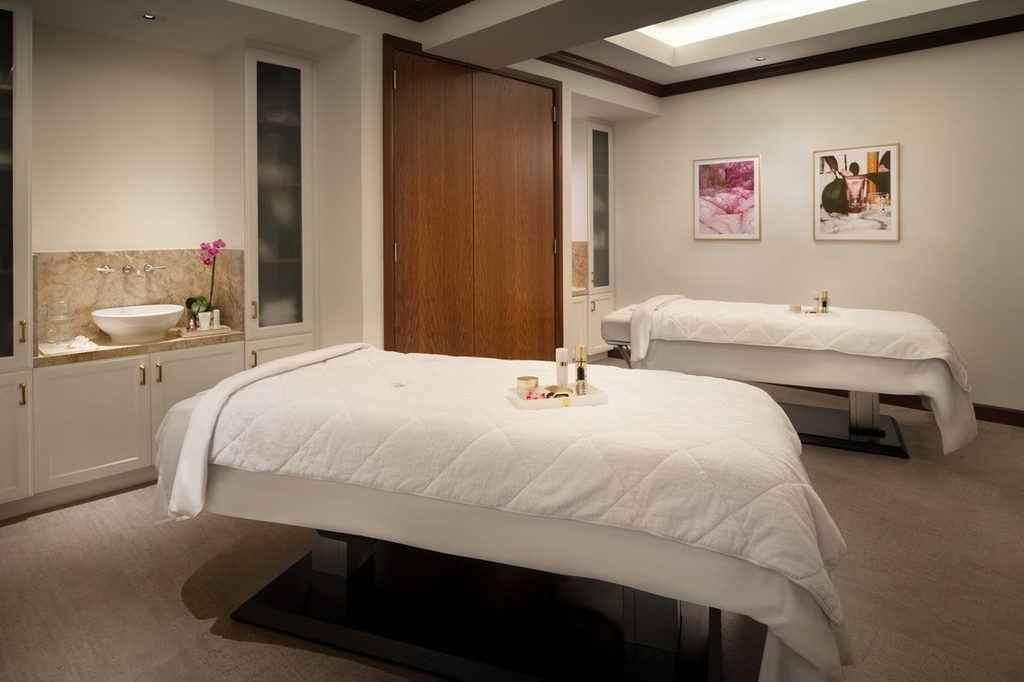 Spa treatment room with massage tables at The Ritz-Carlton, Marina del Rey