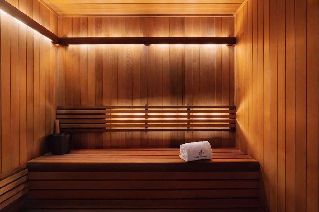 Sauna at the spa at Casa Cipriani New York